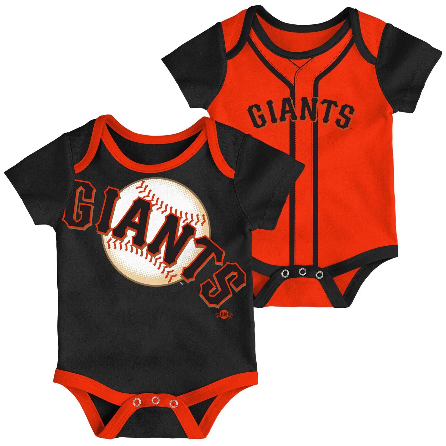 цена Комплект из 2 двойных боди для младенцев черного/оранжевого цвета San Francisco Giants Outerstuff
