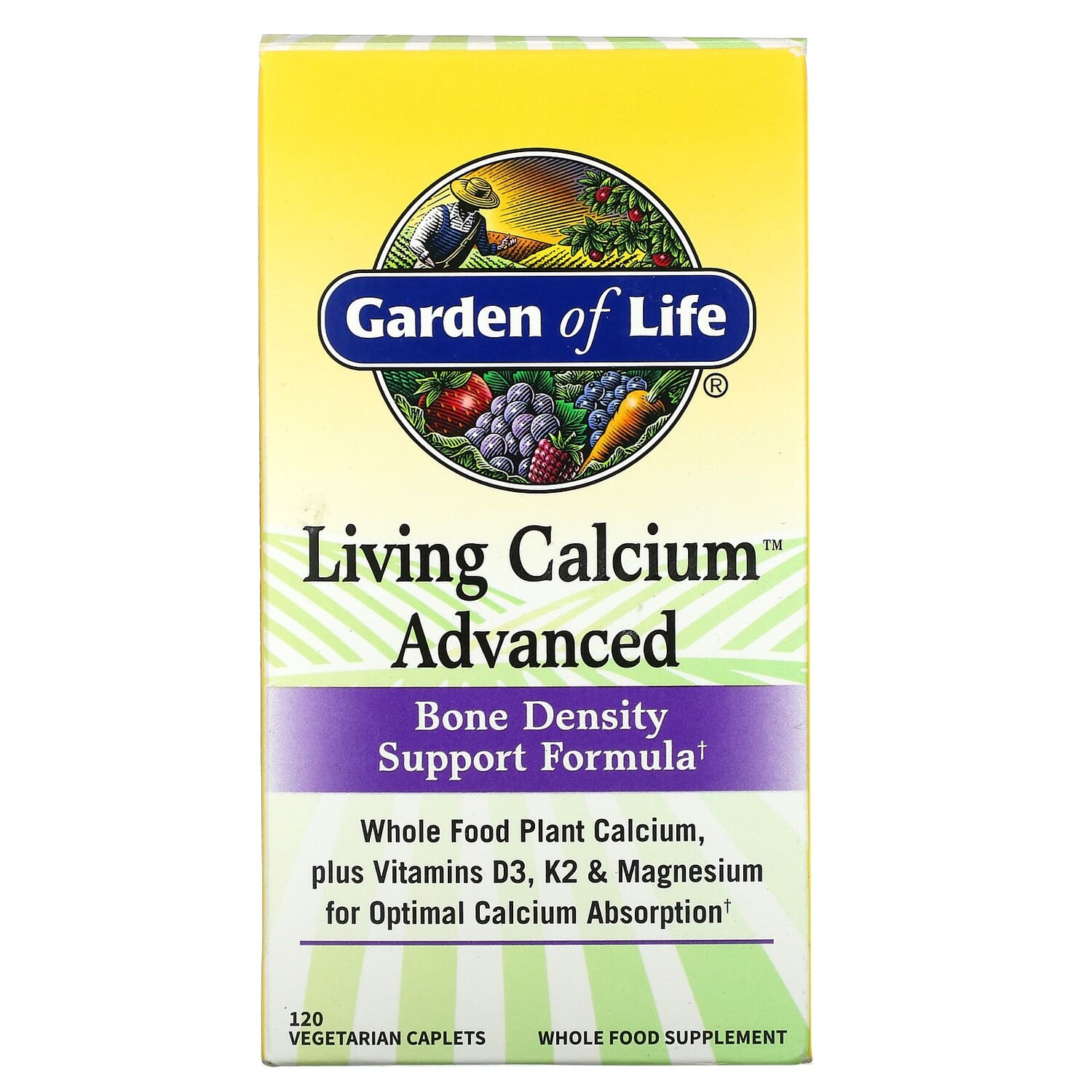 

Living Calcium, улучшенная формула, 120 вегетарианских капсул, Garden of Life