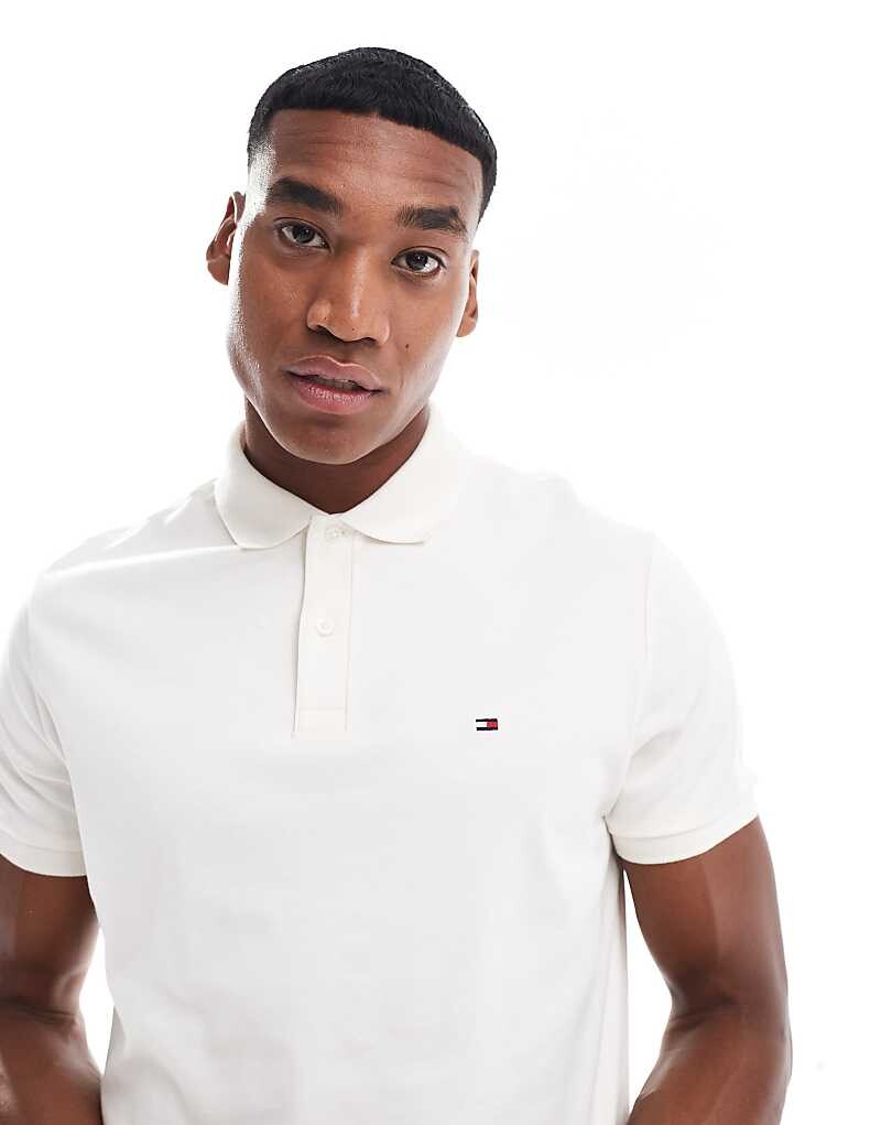 

Рубашка поло цвета слоновой кости Tommy Hilfiger Cotton Essential