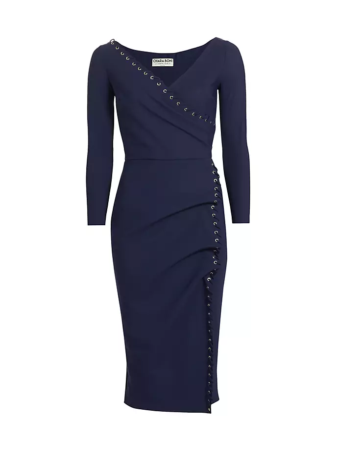 

Трикотажное платье миди Elma со шнуровкой Chiara Boni La Petite Robe, цвет blue notte