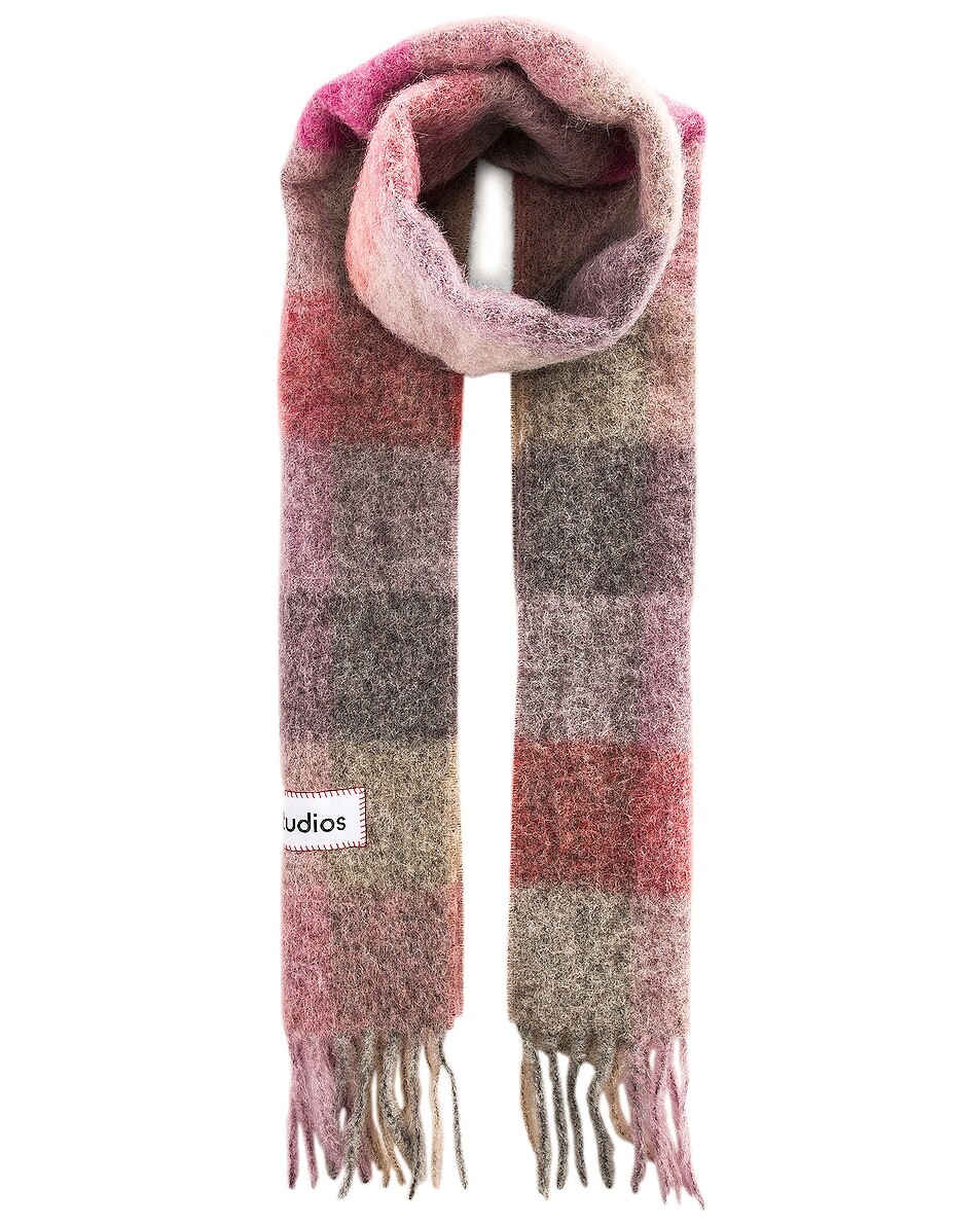 

Шарф Acne Studios Plaid Fringe, цвет Fuchsia, Lilac & Pink