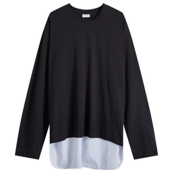 

Футболка Hemron Poplin Back с длинным рукавом Dries Van Noten, черный