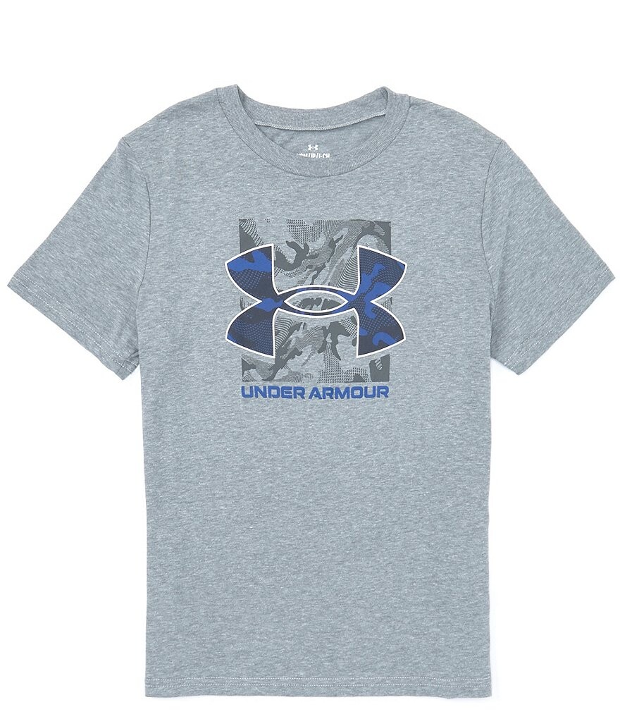 

Футболка с короткими рукавами и камуфляжным логотипом Under Armour Big Boys 8–20, серый