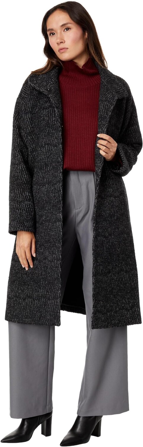 

Пальто длиной до колена с воротником-стойкой Eileen Fisher, черный