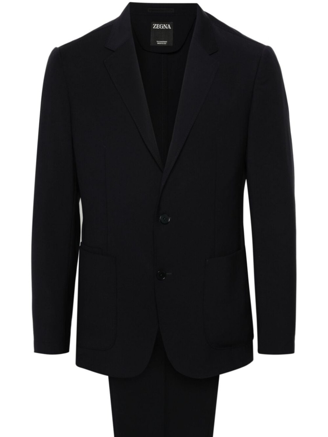

Zegna шерстяной костюм с однобортным пиджаком, синий