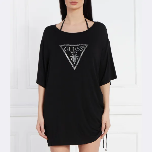 

Футболка свободного кроя с кулиской Guess, черный