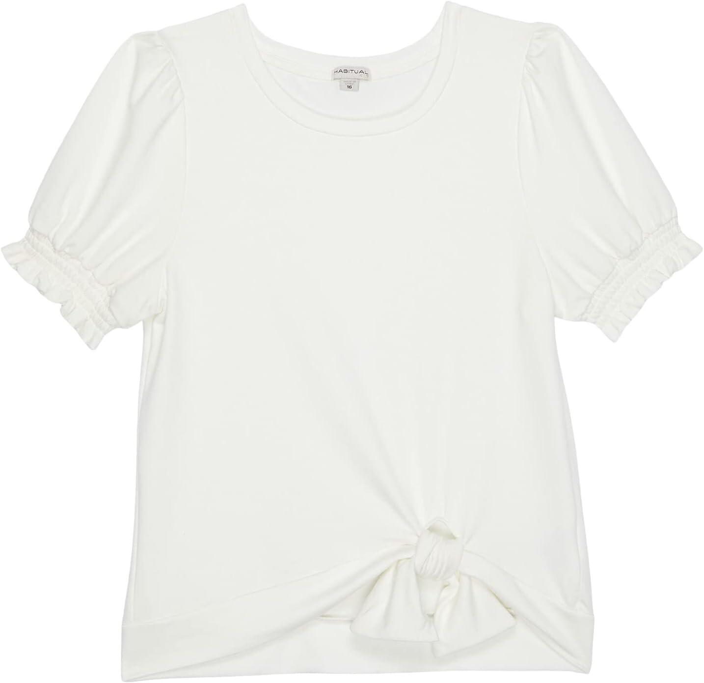 

Пуловер HABITUAL girl Smocked Sleeve Side Tie Short Sleeve Top, цвет Off-White