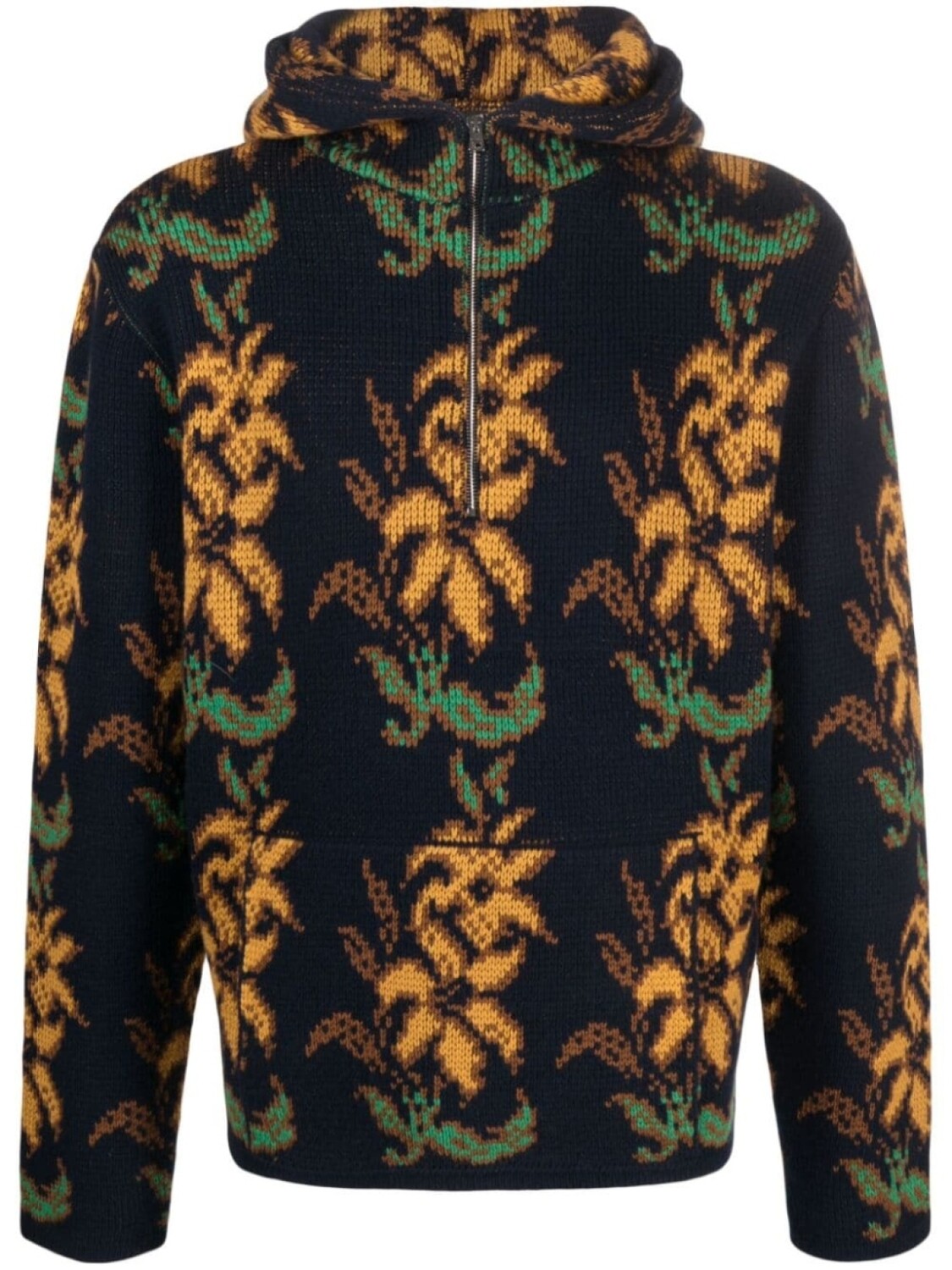 

ETRO худи вязки интарсия из вирджинской шерсти, синий