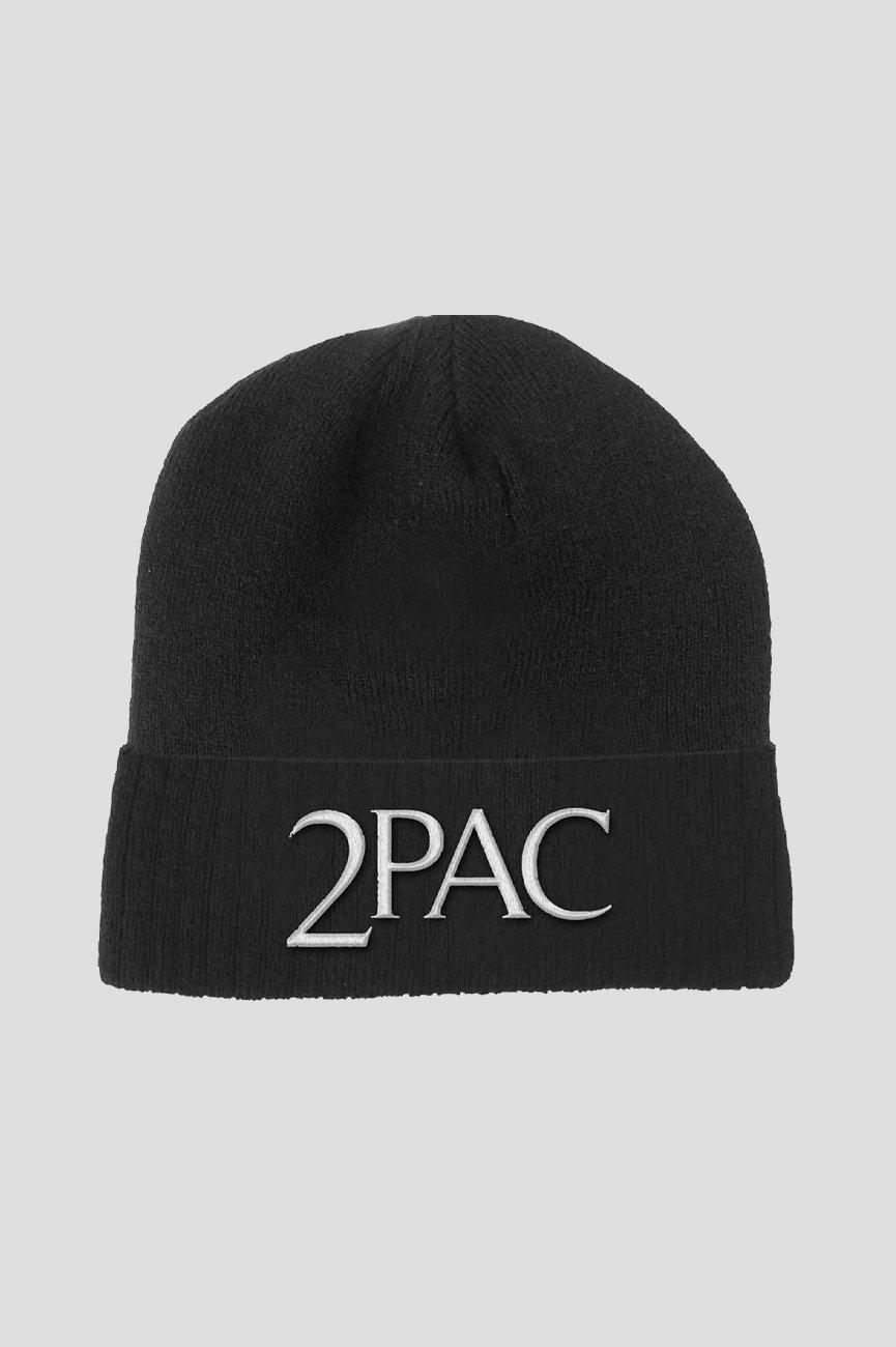шапка бини с логотипом fist tupac зеленый Шапка-бини Шапка-бини с логотипом 2PAC Tupac, черный
