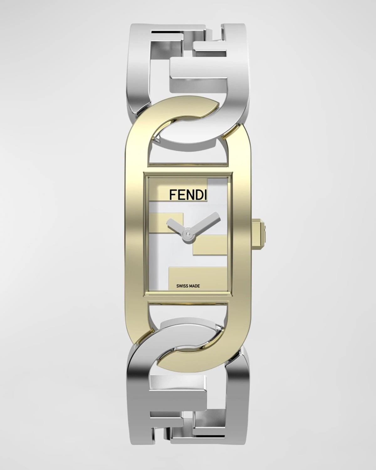

Часы O'Lock Gourmette, двухцветные Fendi, цвет Argento Oro