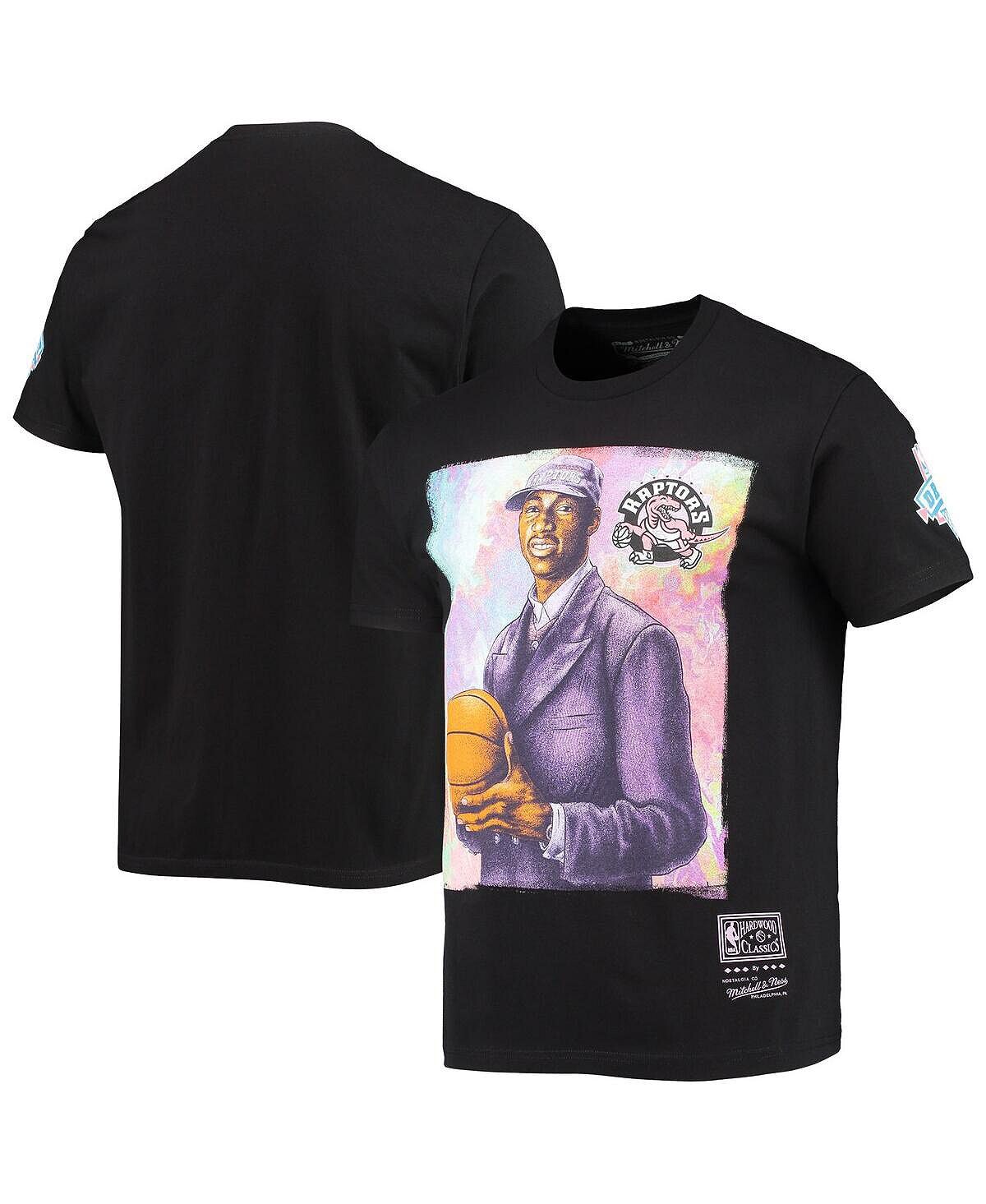 

Мужская черная футболка Tracy Mcgrady Toronto Raptors Hardwood Classics Draft Day Colorwash Mitchell & Ness, Черный