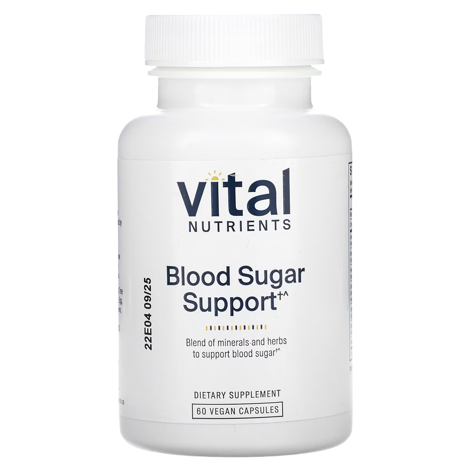 Пищевая добавка для поддержки уровня сахара в крови Vital Nutrients, 60 капсул