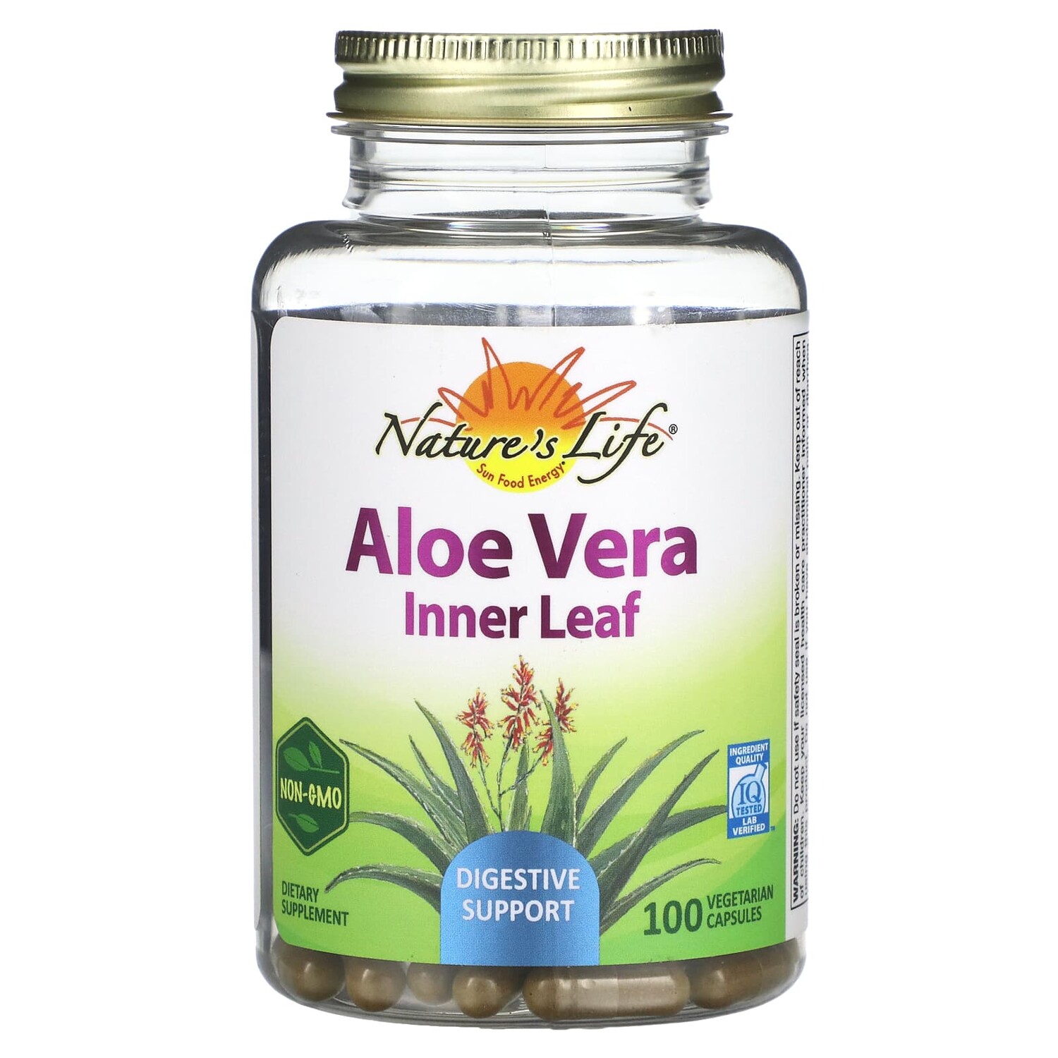 

Алоэ вера, внутренний лист, 100 вегетарианских капсул, Nature's Herbs