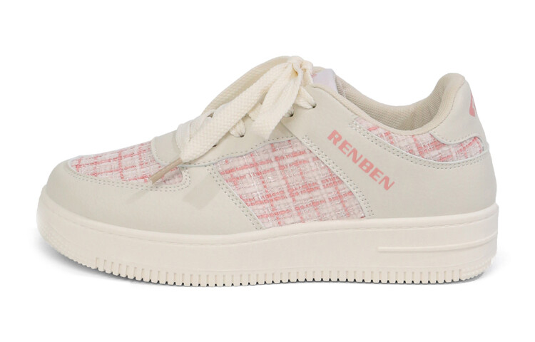 

Кроссовки RENBEN Skateboarding Shoes Women's Low-top Beige/Pink, бежевый