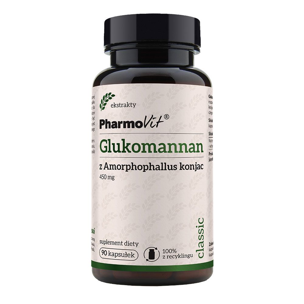Препарат, поддерживающий пищеварение Pharmovit Glukomannan z Amorphophallus Konjac 500 mg, 90 шт