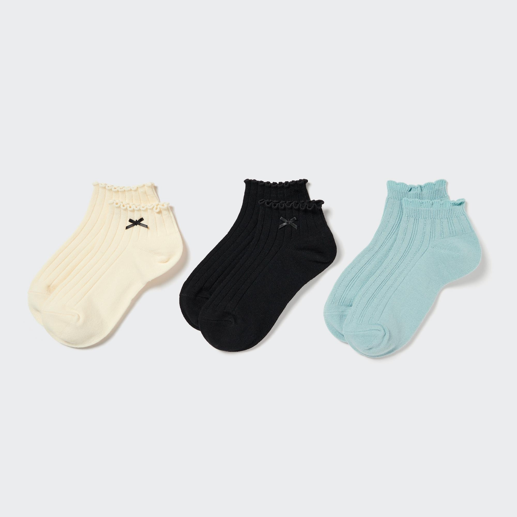 цена Короткие носки с оборками для девочек (три пары) Uniqlo
