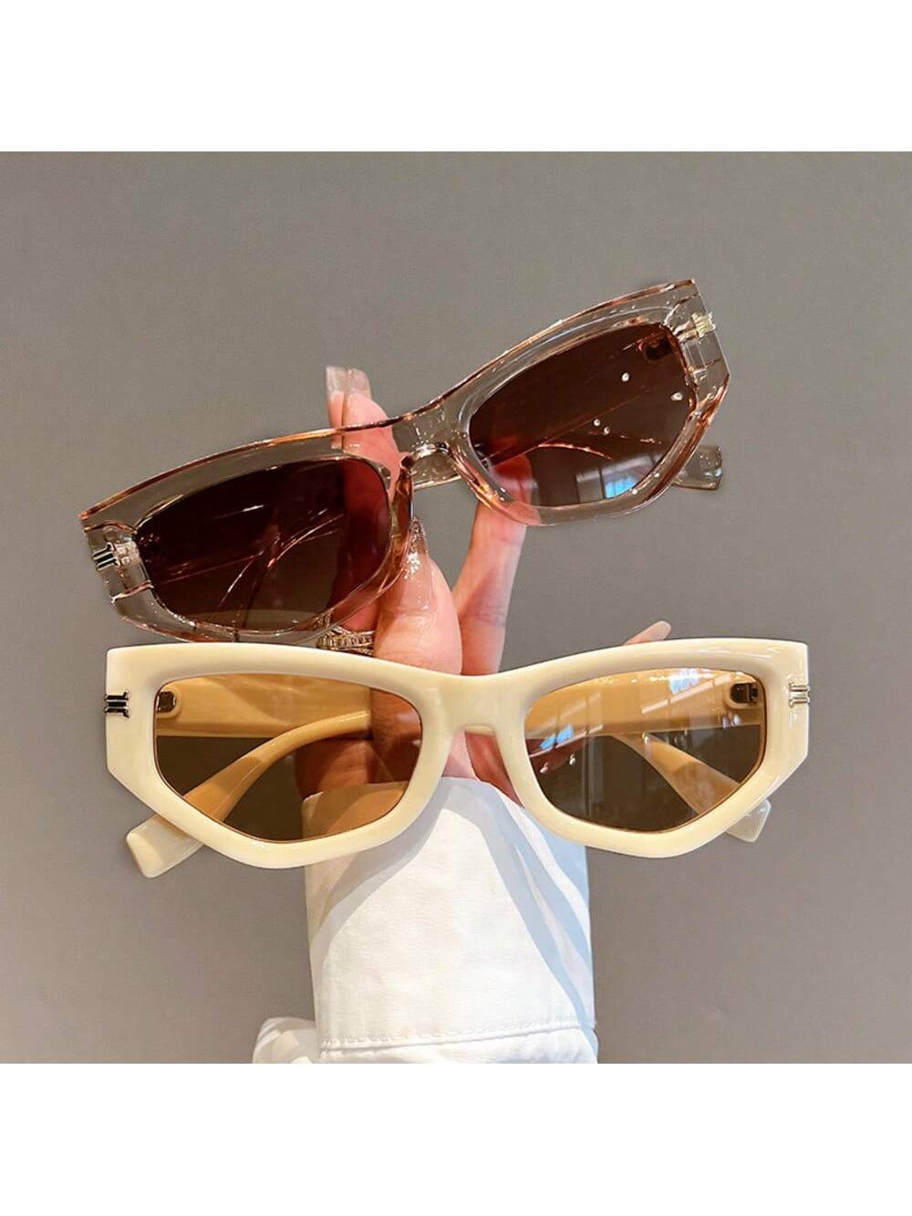 1 шт. Маленькие многоугольные солнцезащитные очки «кошачий глаз» с пряжкой 1шт женские винтажные изысканные модные солнцезащитные очки кошачий глаз