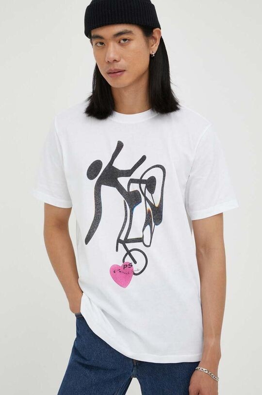 

Хлопковая футболка PS Paul Smith, белый
