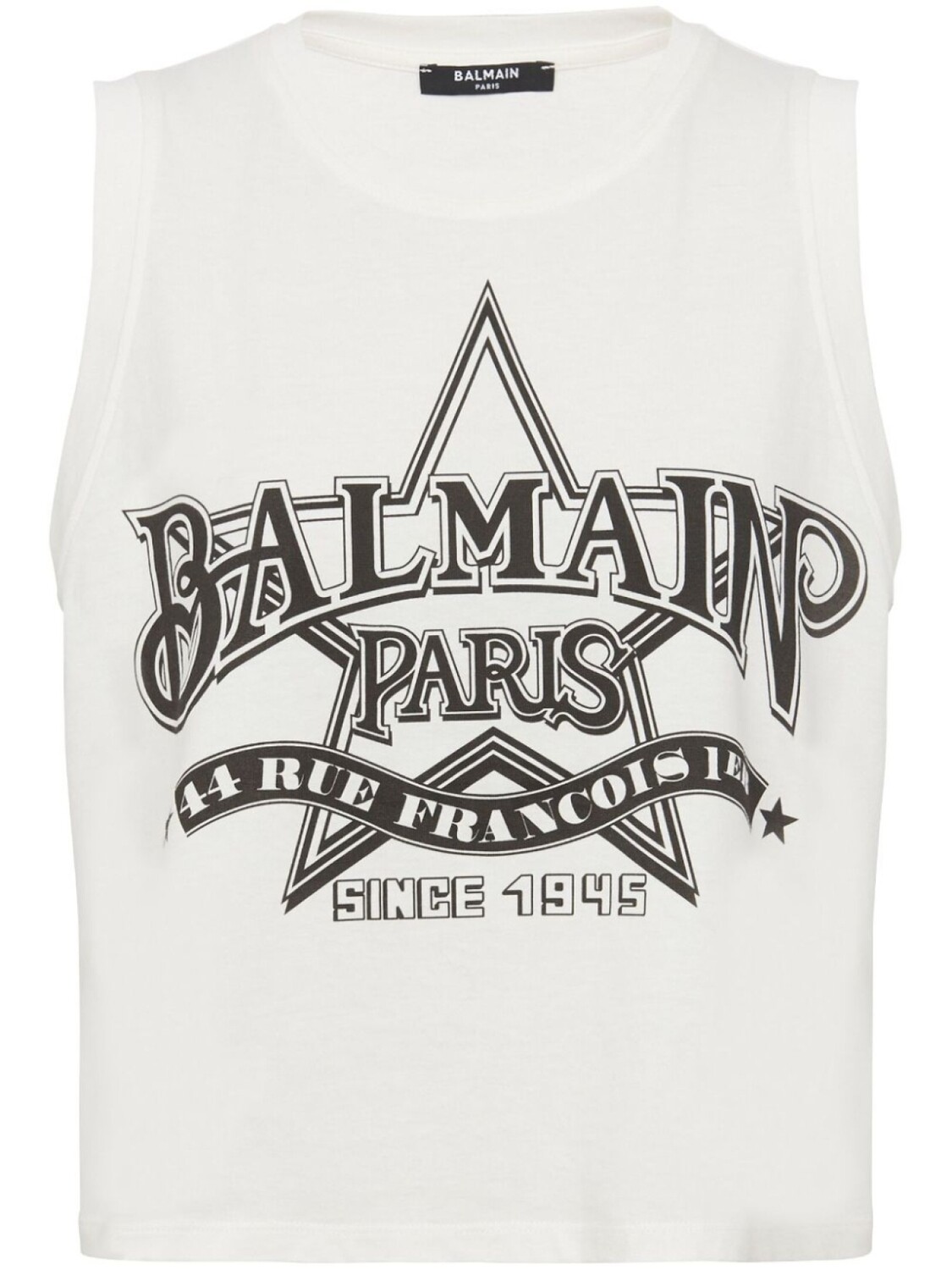 

Balmain укороченный топ с принтом Western, белый