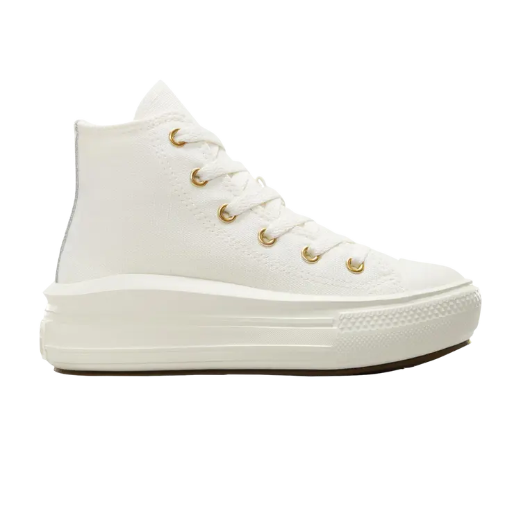 

Кроссовки Chuck Taylor All Star Move Platform High PS, цвет Tonal Canvas - Egret Metallic Light Gold