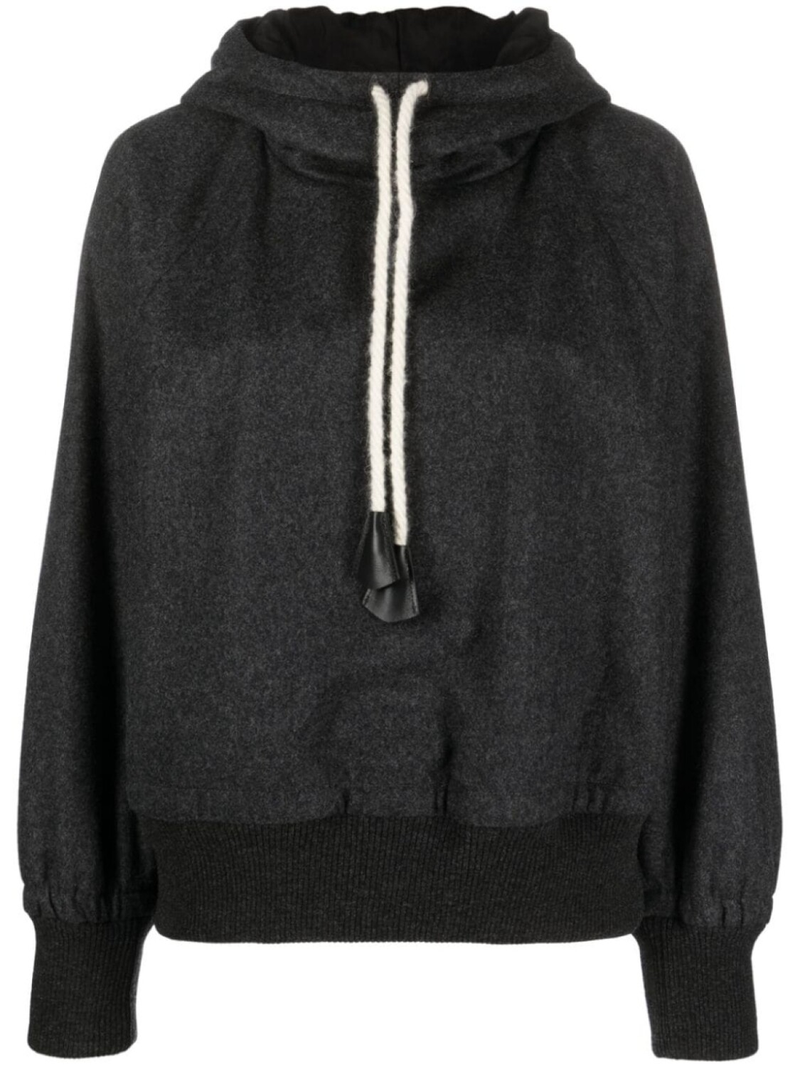 

Jil Sander худи из вирджинской шерсти с кулиской, серый