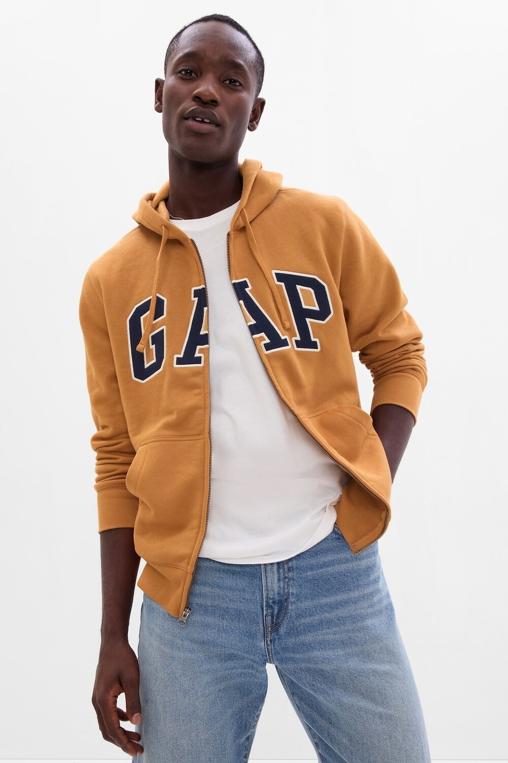

Толстовка на молнии с логотипом Gap, коричневый