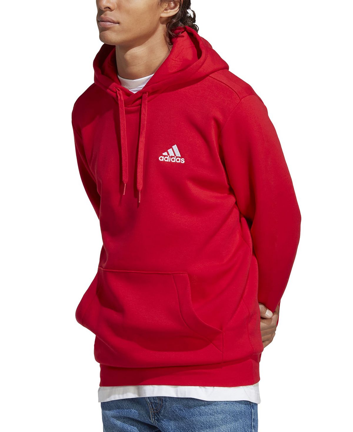 цена Мужской флисовый пуловер с капюшоном Feel Cosy Essentials adidas