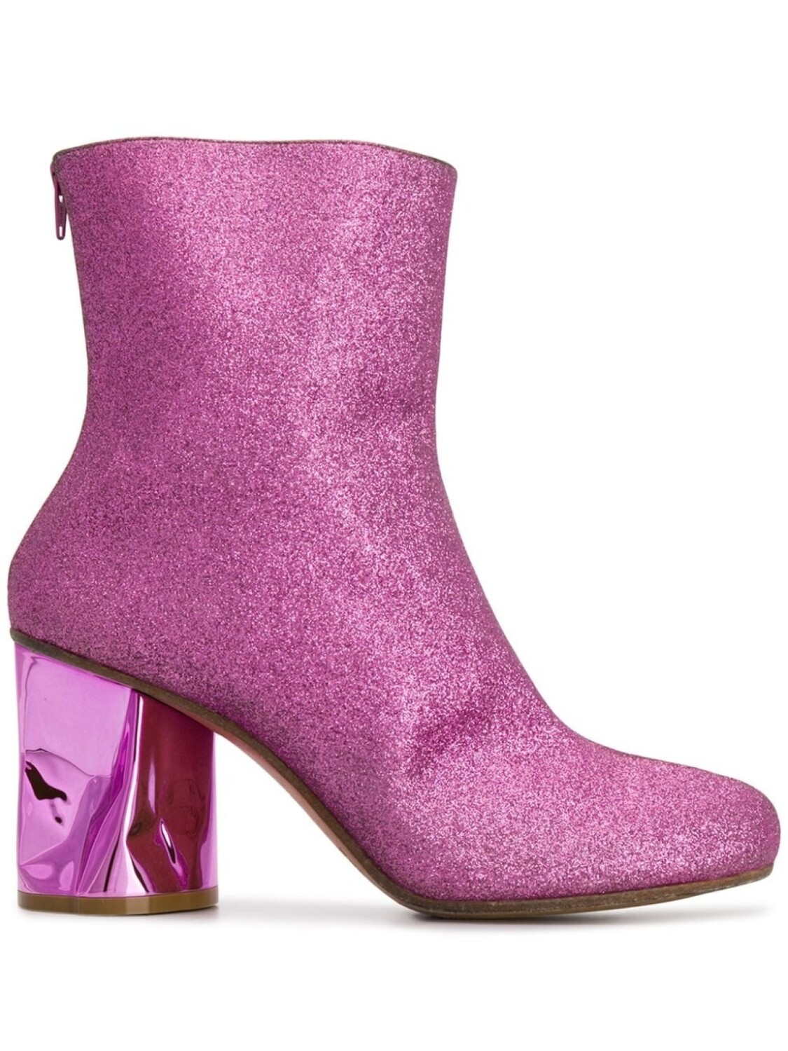 

Maison Margiela ботильоны на скульптурном каблуке с блестками, розовый