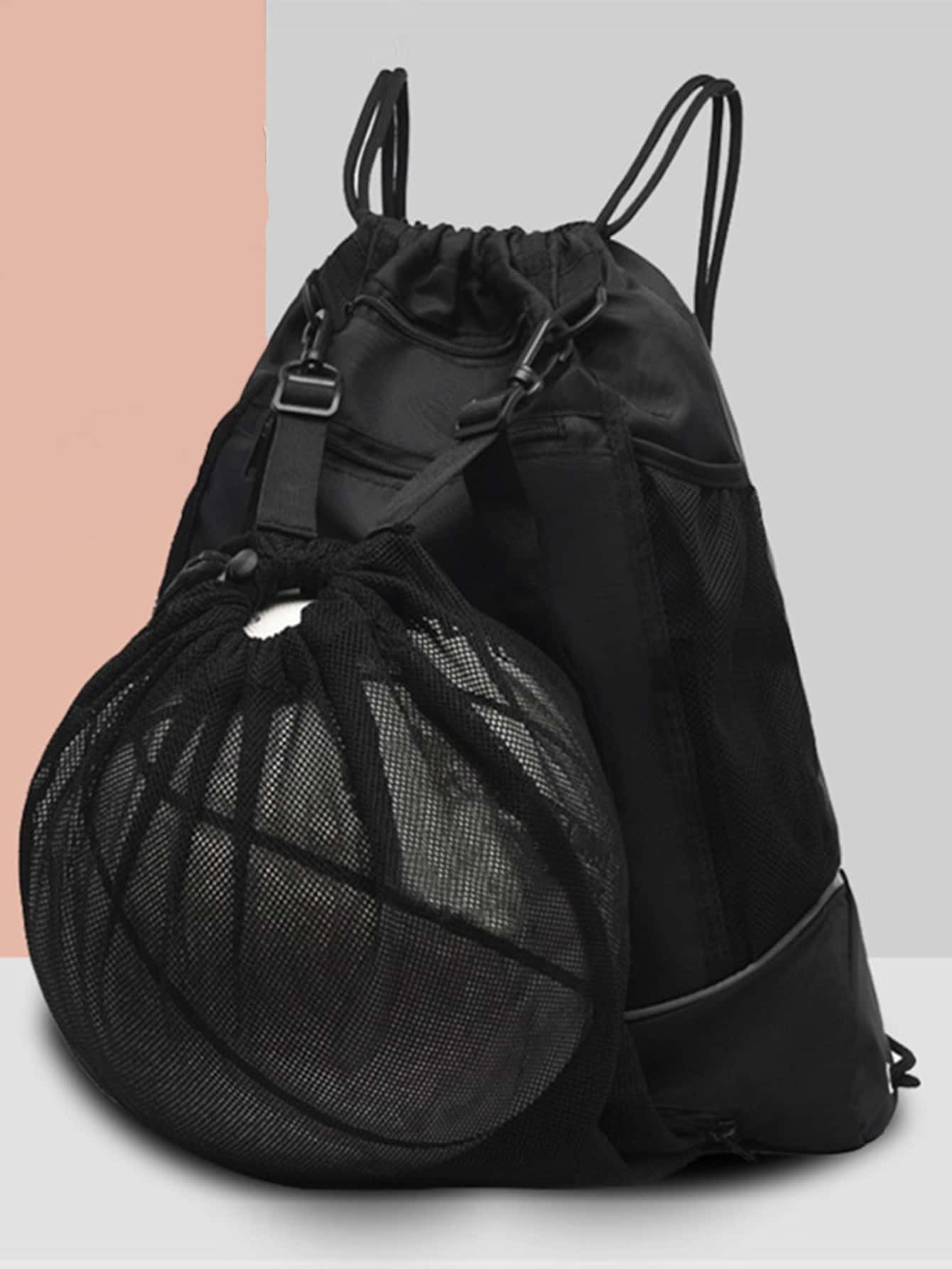 Рюкзак с карманом на ремешке, черный многофункциональный рюкзак для занятий спортом на открытом воздухе мужская вместительная сумка для альпинизма