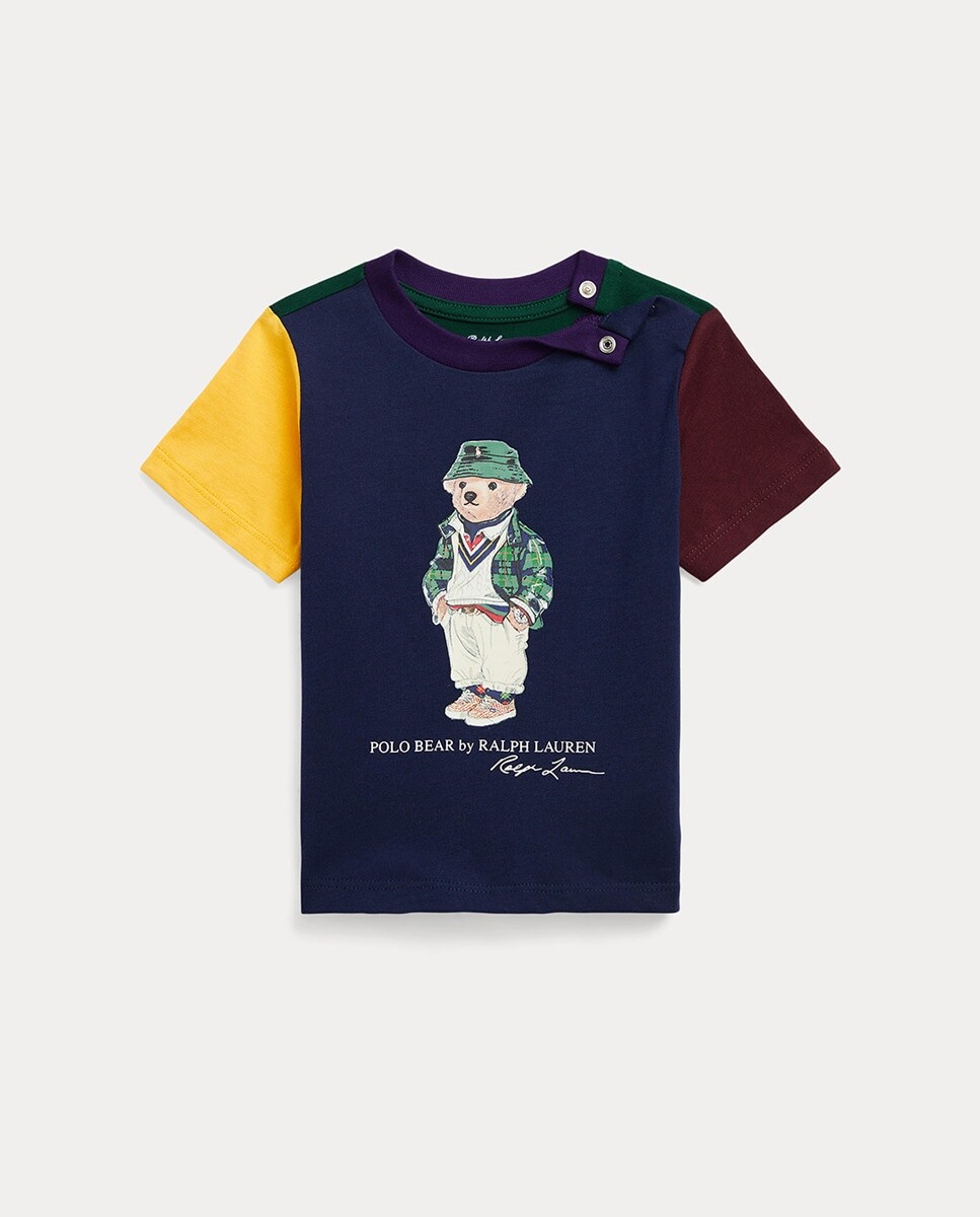 

Хлопковая футболка для мальчика с мишкой-поло Polo Ralph Lauren, темно-синий
