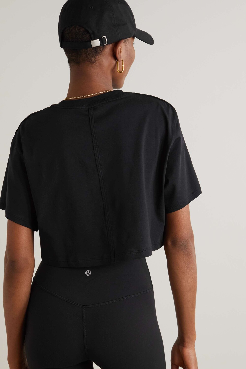 

LULULEMON укороченная футболка All Yours из хлопка Pima, черный