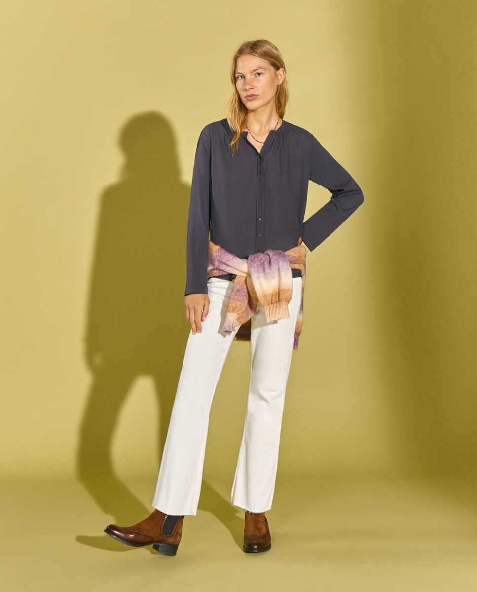 

Однотонная тонкая женская футболка Southern Cotton, темно-серый
