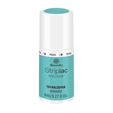 

Лак для ногтей Striplac Peel Or Soak Vegan Maledivia Led светло-голубой с мерцанием 8 мл, Alessandro