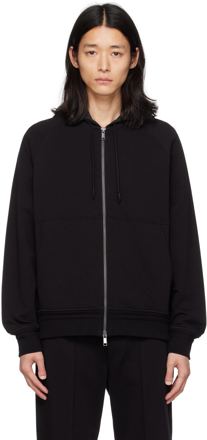 

Черный худи на молнии ZEGNA