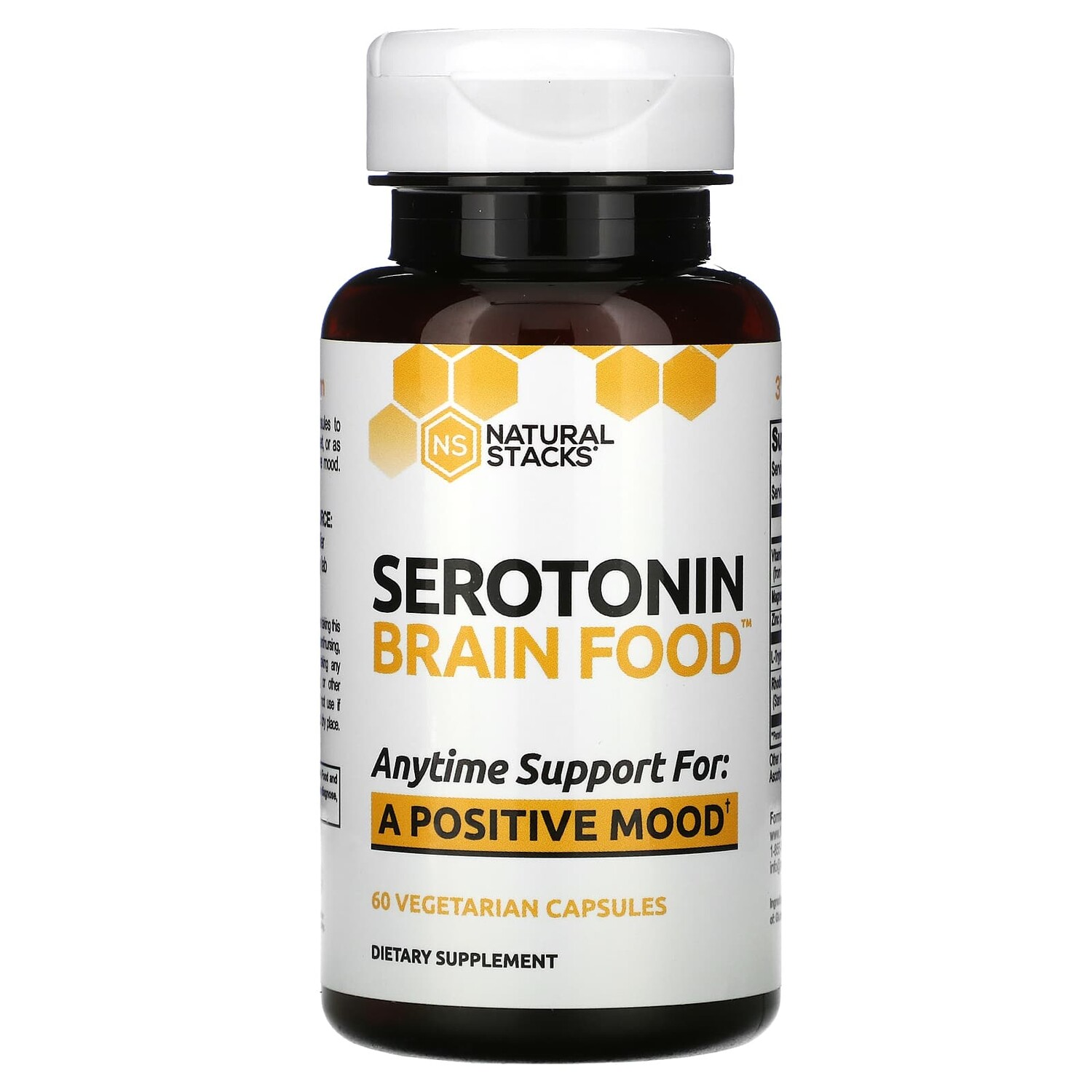 

Serotonin Brain Food, 60 вегетарианских капсул, Natural Stacks