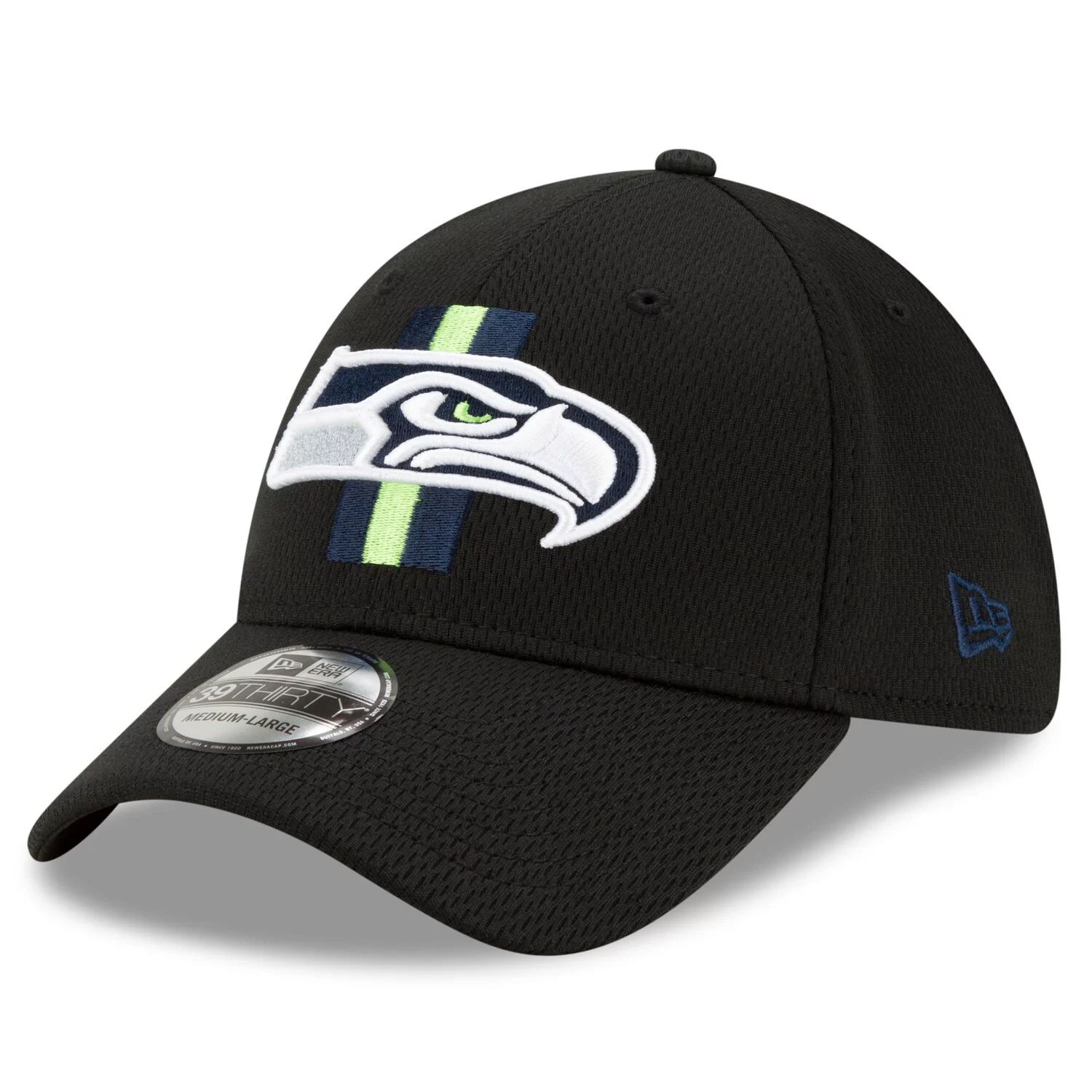 

Мужская черная кепка New Era Seattle Seahawks 2021 NFL Training Camp 39THIRTY Flex Hat