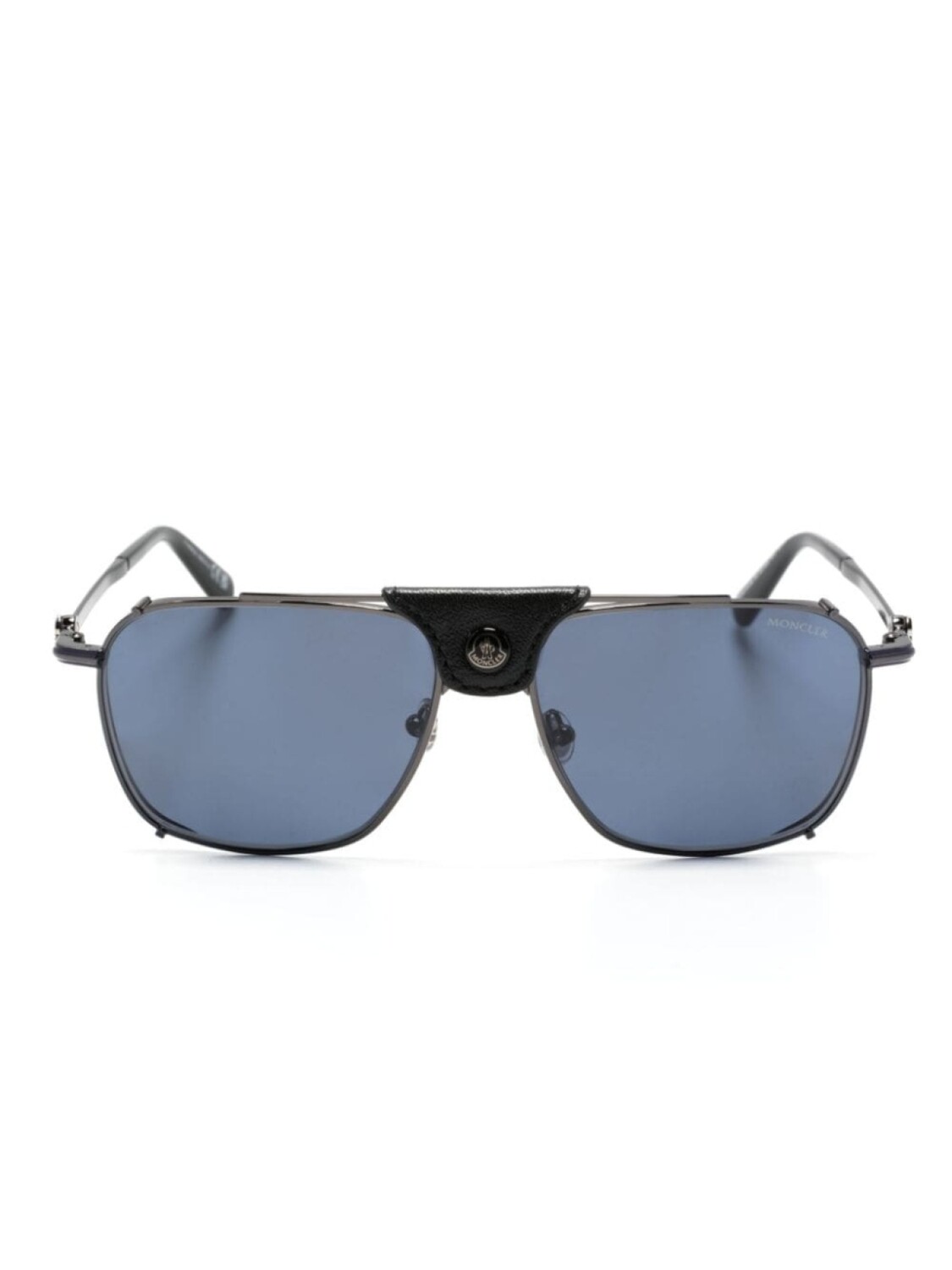 

Moncler Eyewear солнцезащитные очки в квадратной оправе с логотипом, черный