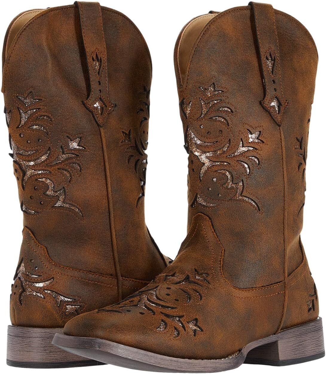 

Ковбойские сапоги Kennedy Roper, цвет Cognac Faux Leather/Metallic Copper Underlay
