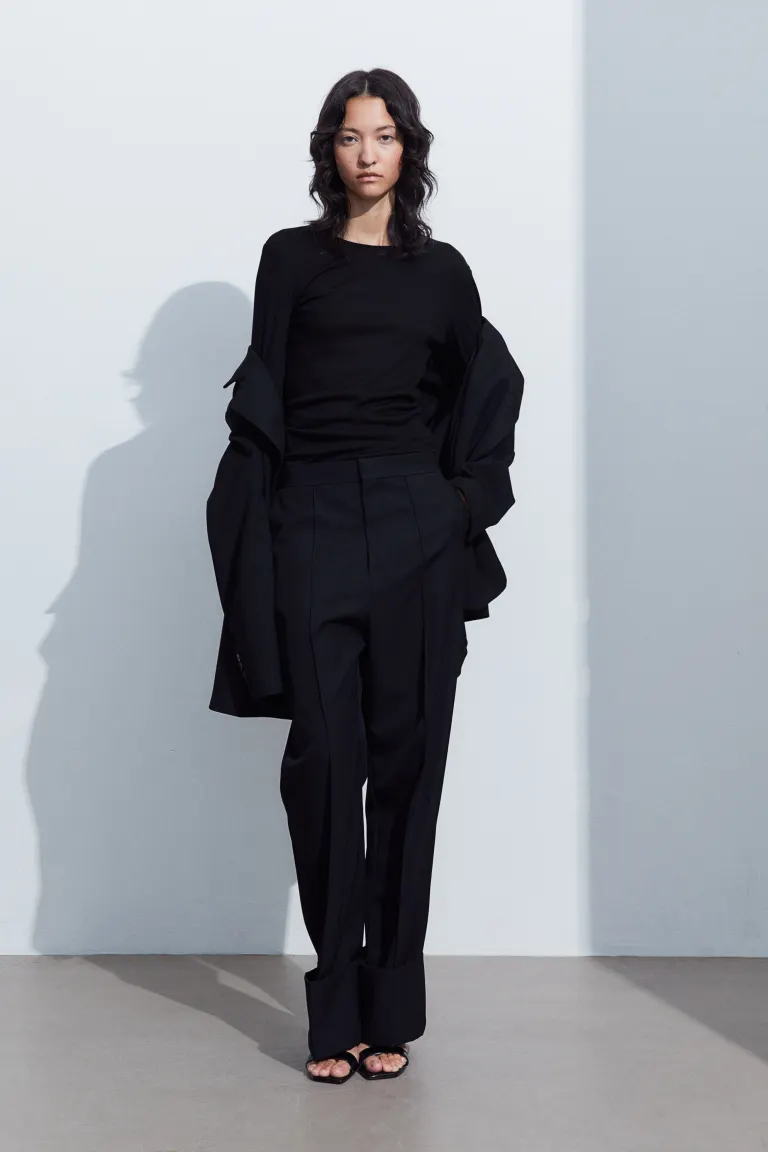 

Блузка из лиоцелла с длинными рукавами H&M, черный