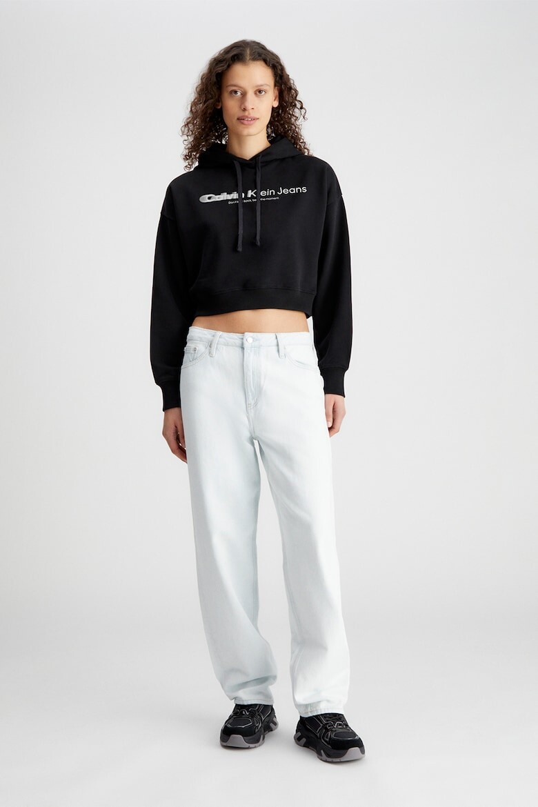 

Укороченное худи с логотипом Calvin Klein Jeans, черный