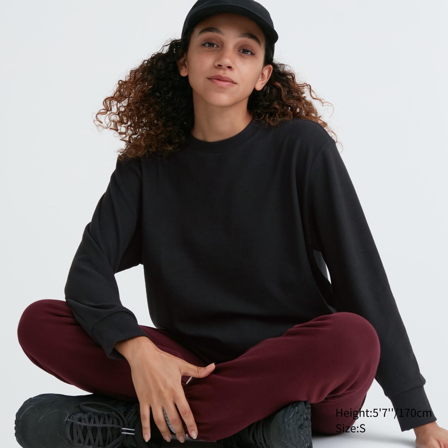 

Свитшот с круглым вырезом Uniqlo, черный