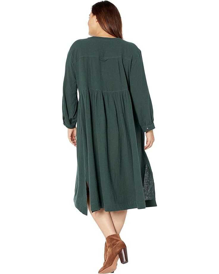 Платье Madewell Plus Lightspun Button-Front Midi Dress, цвет Dark Palm