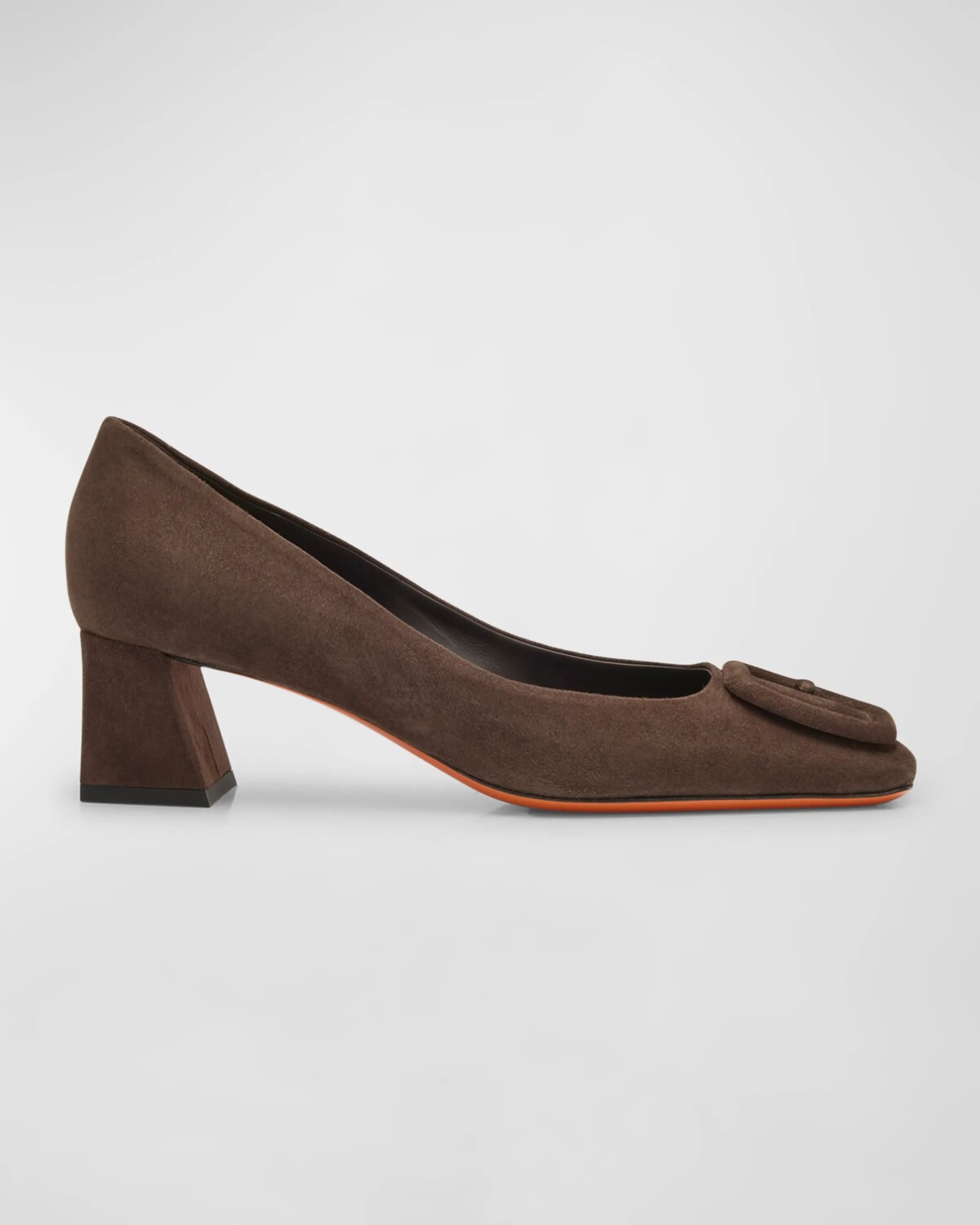 

Замшевые туфли на каблуке с пряжкой Santoni, коричневый