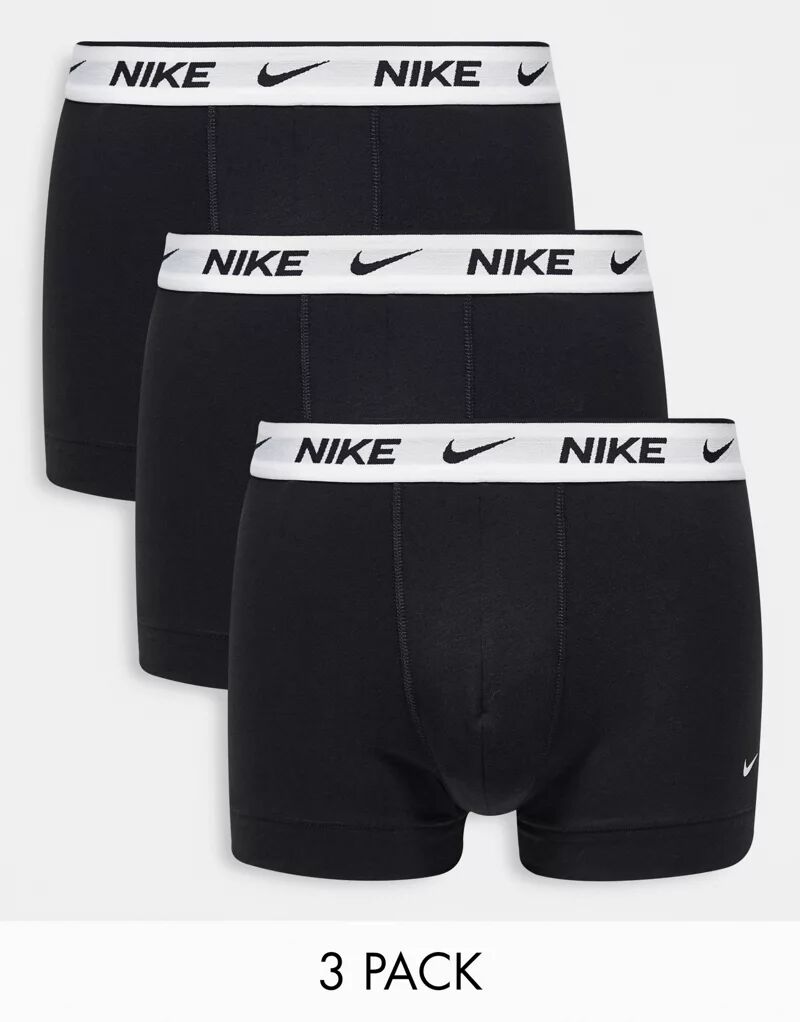 Набор из трех плавок Nike черного цвета с белым поясом