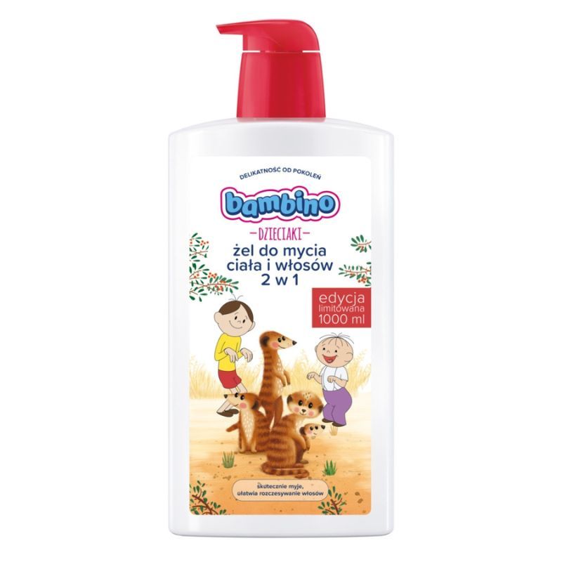 Bambino Surykatki 2w1 гель для мытья тела и волос детский, 1000 ml