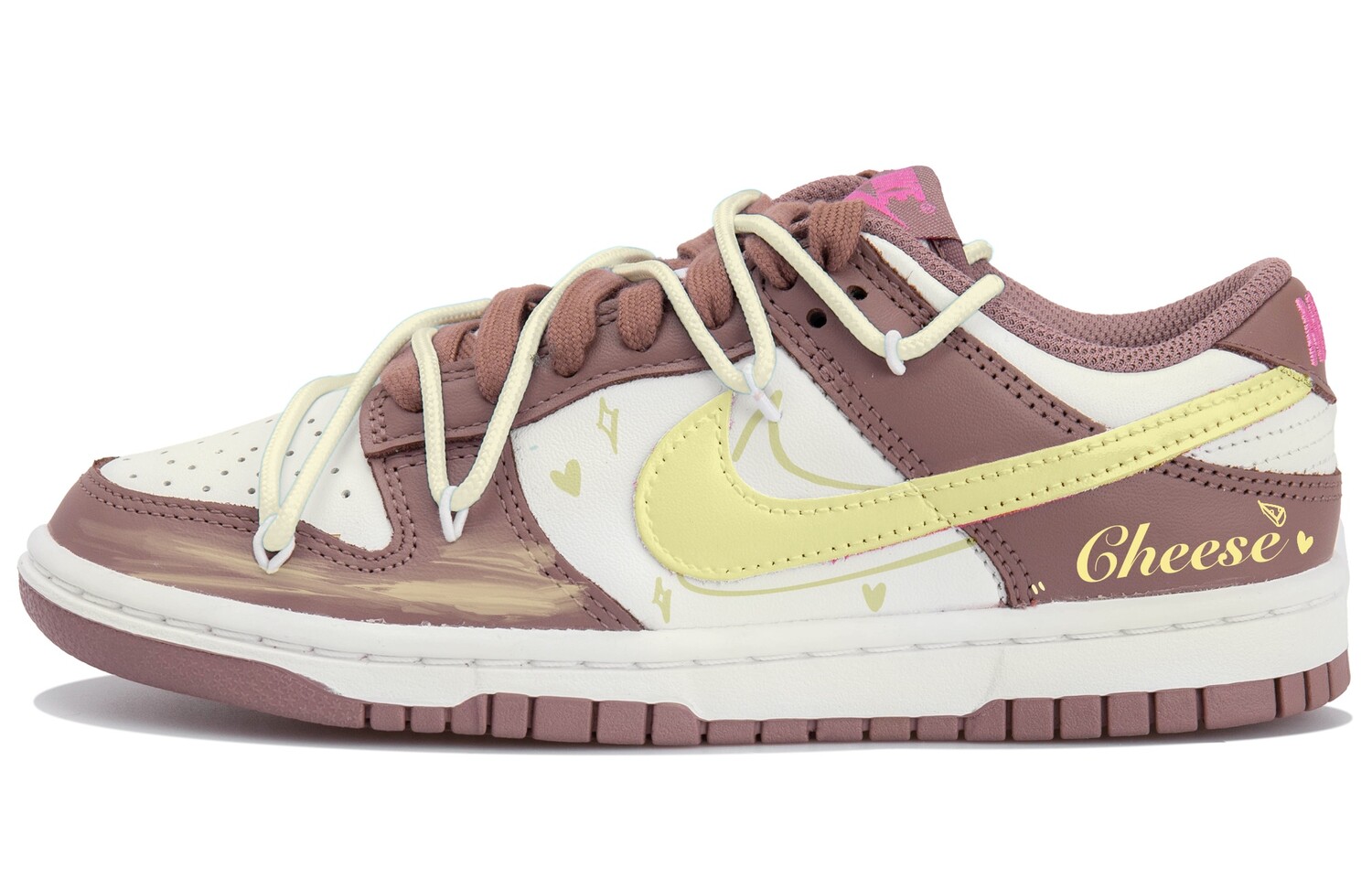 

Кроссовки Nike Dunk Skateboarding Shoes Women's Low-top White/yellow/brown, белый