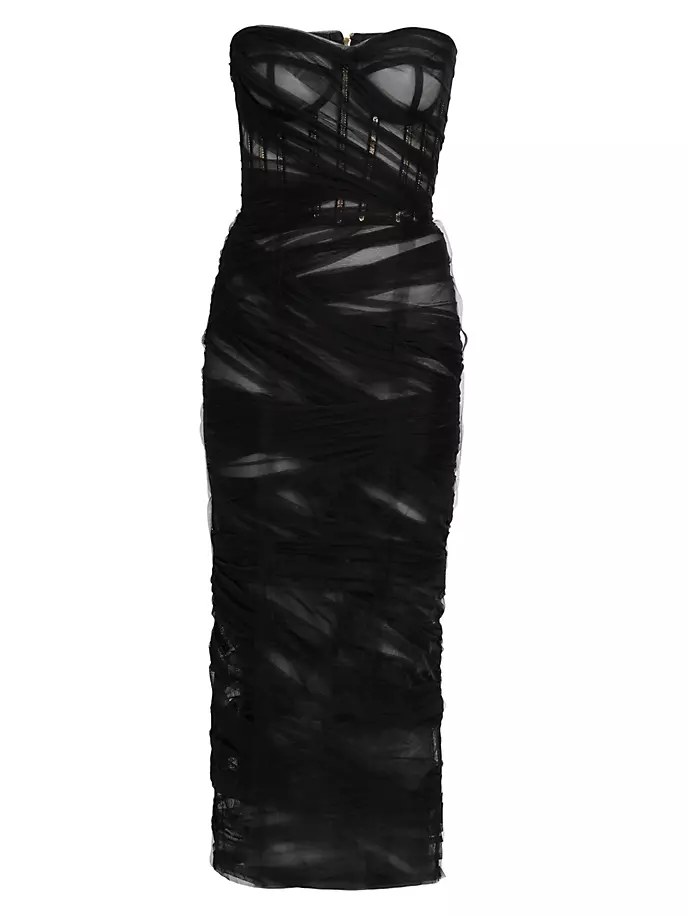 

Шифоновое платье-миди без бретелек Dolce&Gabbana, цвет nero
