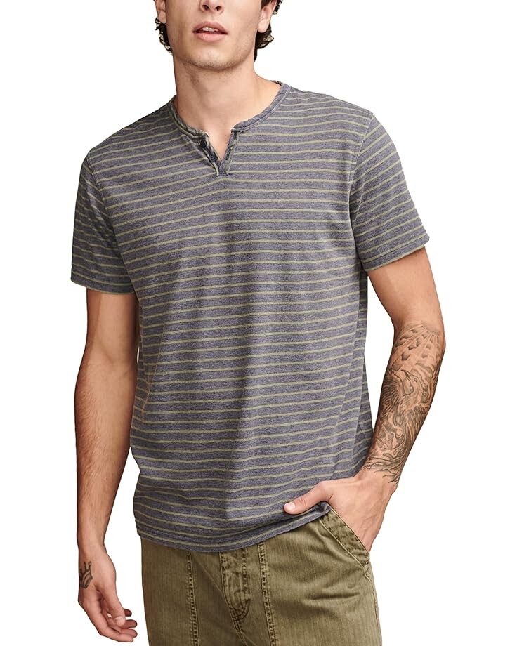 

Футболка Lucky Brand Venice Burnout Stripe Notch Neck, цвет Multi