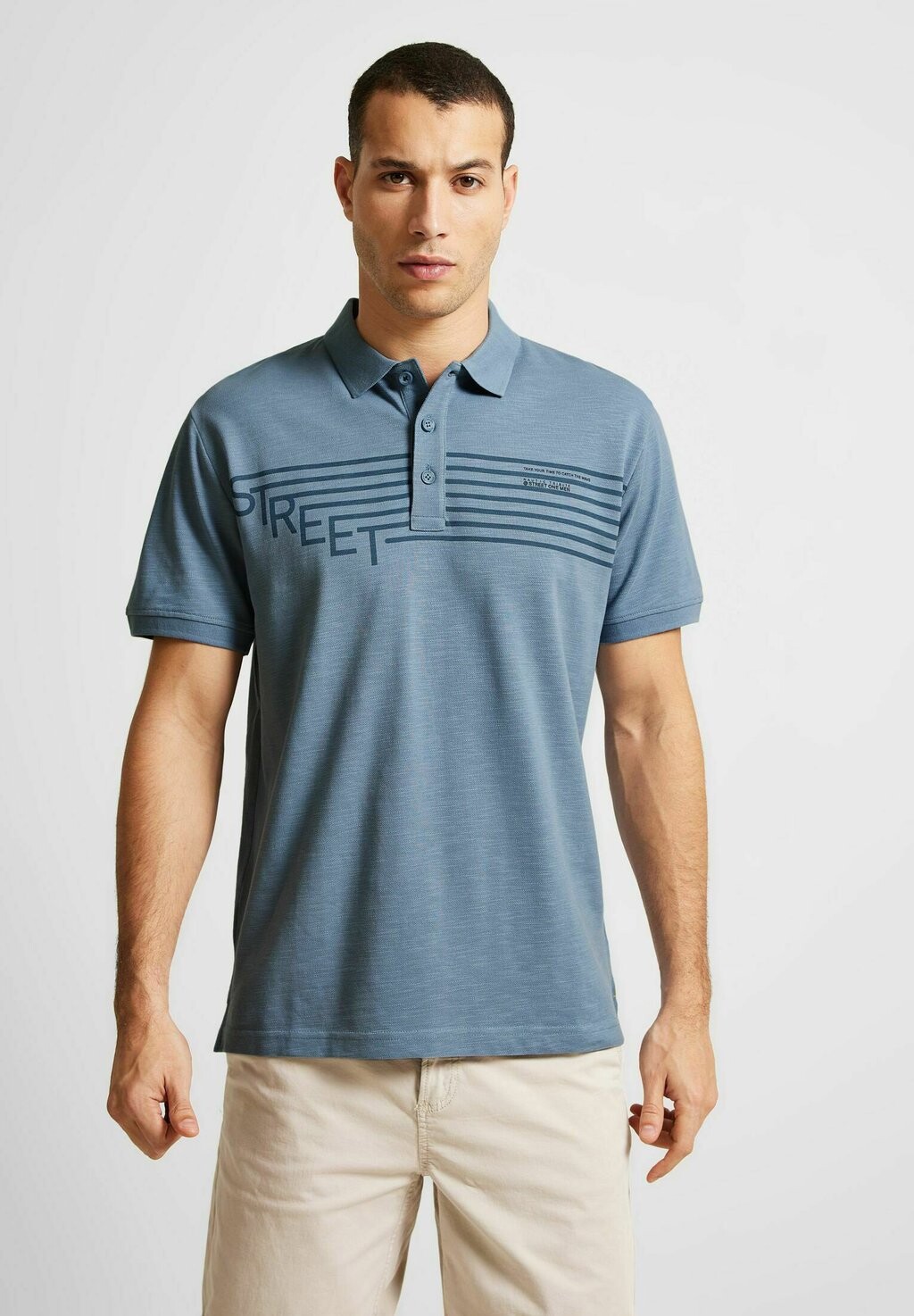 

Рубашка поло MIT LABELPRINT Street One MEN, цвет grau