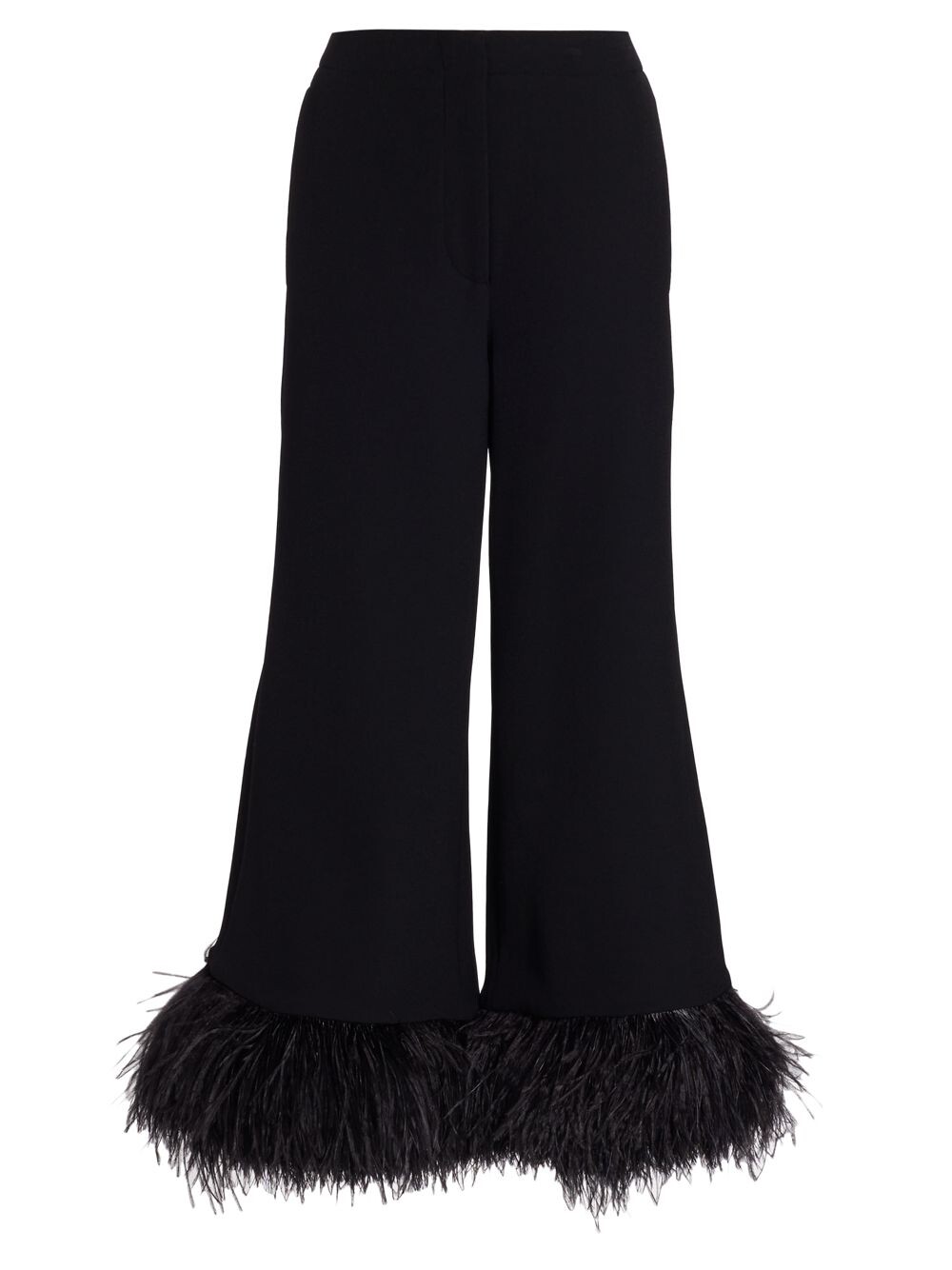 

Широкие брюки с отделкой перьями Proenza Schouler, черный
